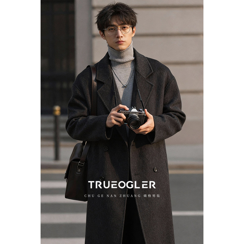 【储格】男女情侣款双面羊毛呢子大衣男长款过膝加厚外套冬季风衣,男装,毛呢大衣,淘宝优惠券,粉丝福利购,淘宝优惠卷