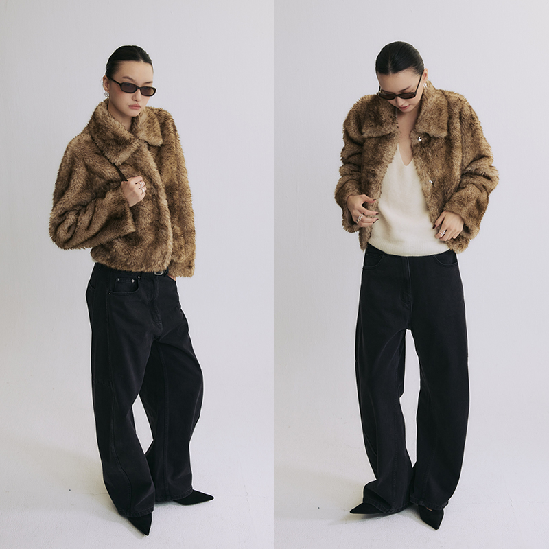 SLO“胶片女友”毛毛外套女