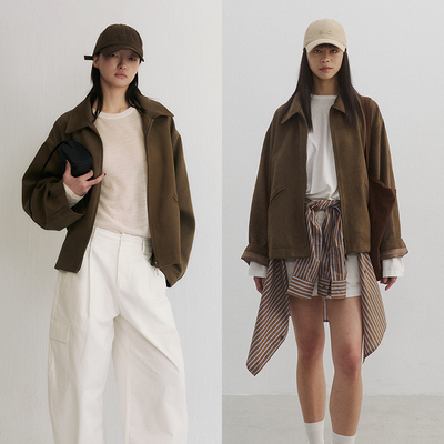 SLO-Itsdani【都市游牧者】复古箱型定制双开拉链慵懒随性外套