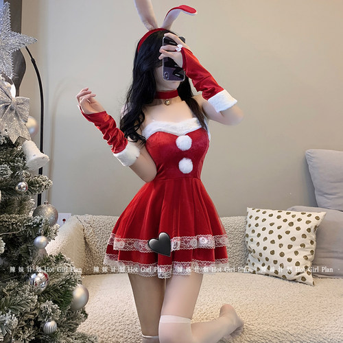 辣妹计划：圣诞战袍*纯欲氛围穿搭性感兔女郎cos演出服装qqny制服