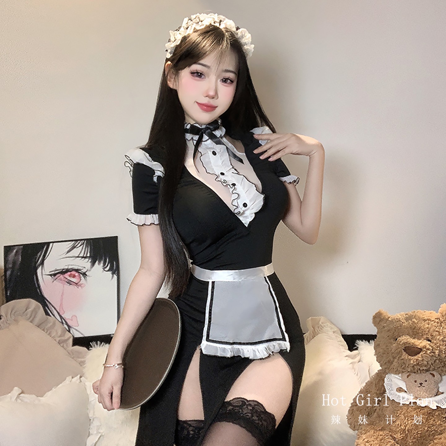 辣妹计划：欢迎主人*性感纯欲女仆cos制服内衣裙qqny晴趣约会套装