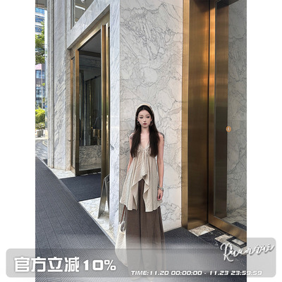 Ruanrui植物系*天丝亚麻阔腿裤