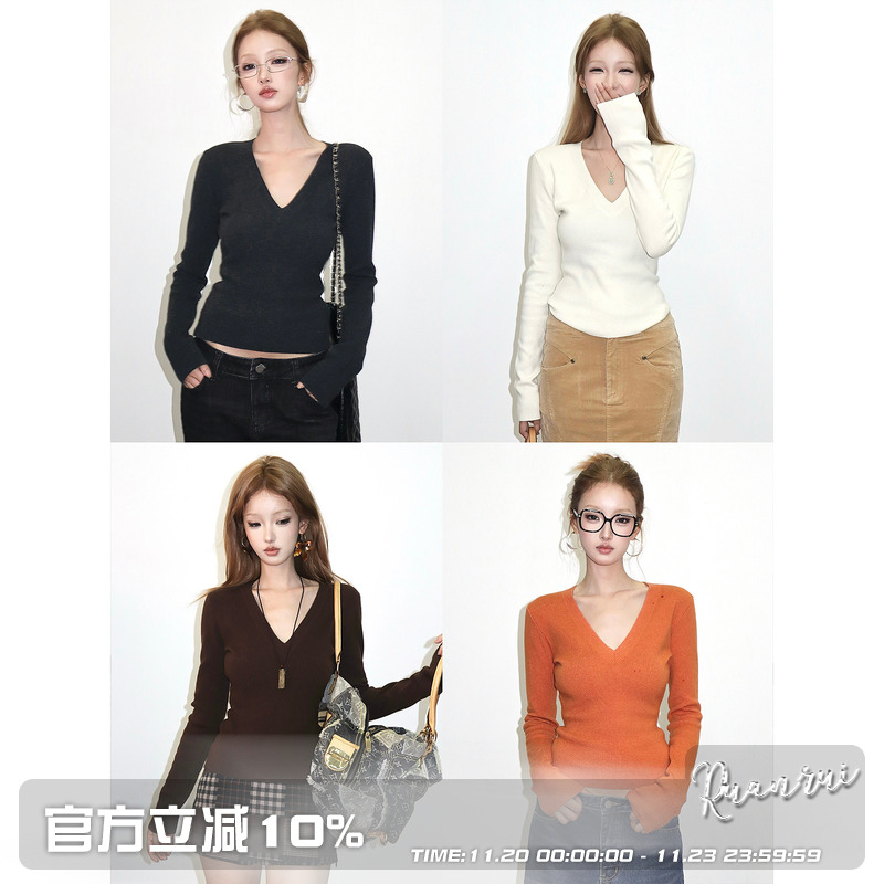 好版型*实用主义V领毛针织衫