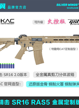 精击 SR16 RAS5 改装金属定制电动玩具枪成人CS发射器 银翼军模