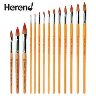 韩国Herend水彩画笔 Y-8300猫舌合成毛 花瓣笔 水彩油画丙烯多用