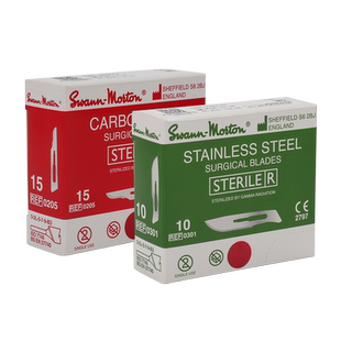 英国Swann-Morton刀片 3#系列10A号11号15号碳钢刀片  不锈钢刀柄 雕刻 刻纸 维修刮毛次修边贴膜刀特尖
