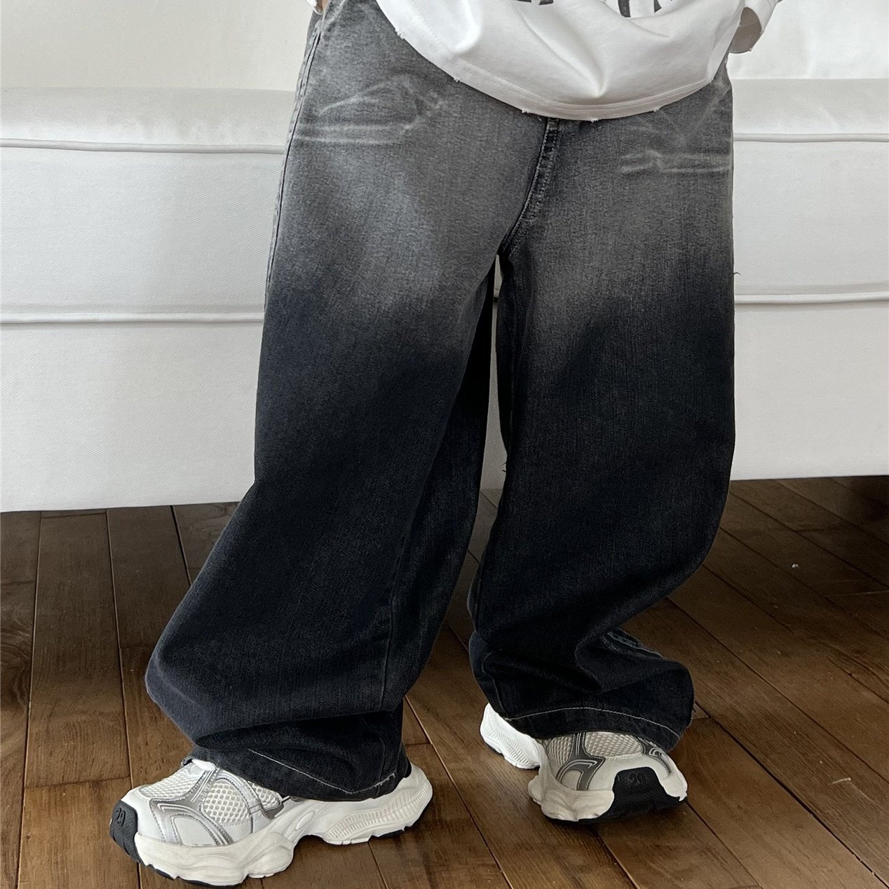 KK Korea韩版童装牛仔长裤 复古渐变条子直筒显腿型男童洋气长裤,童装/婴儿装/亲子装,裤子,淘宝优惠券,粉丝福利购,淘宝优惠卷