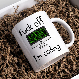 滚开我在写代码程序员IT陶瓷咖啡马克杯代码开发编程办公室礼物