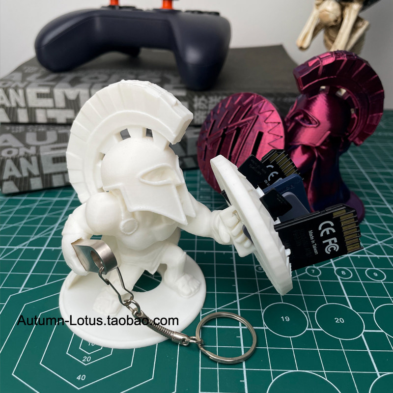 3D打印斯巴达桌面摆件内存U盘sd卡TF卡收纳单反微单收纳男生礼物