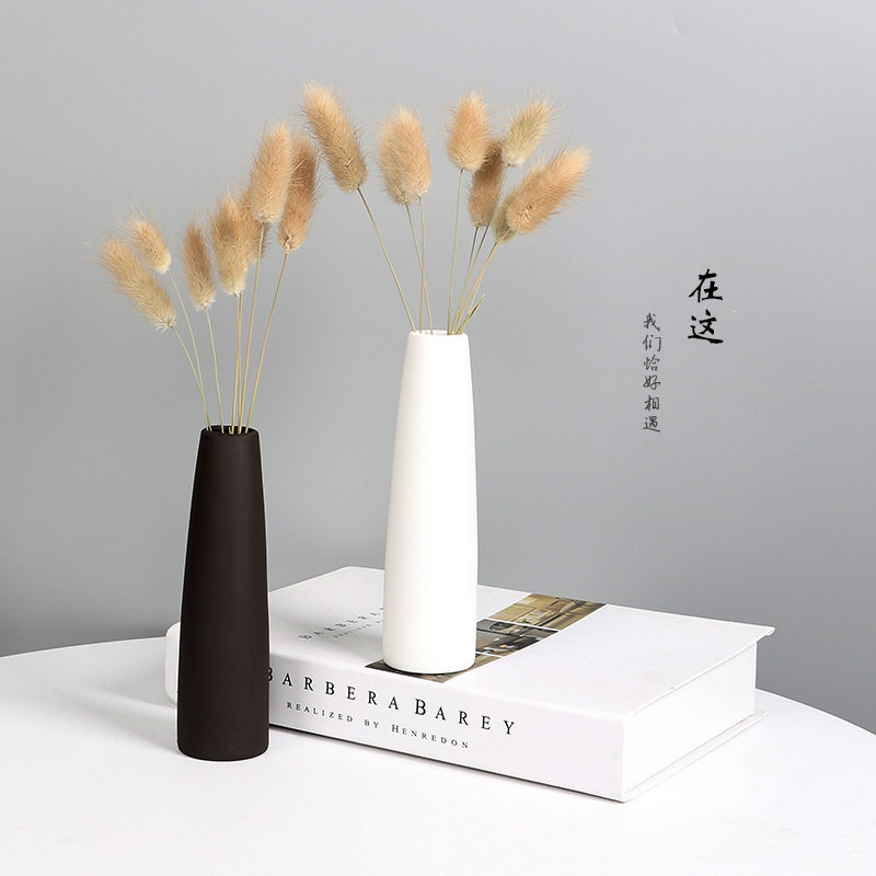 陶瓷素烧小花瓶干花花插水培植物容器办公室桌面装饰小清新摆件