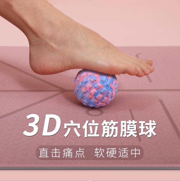 足底筋膜球脚足颈肩按摩瑜伽经络球腰背部颈部舒展浮点花生球