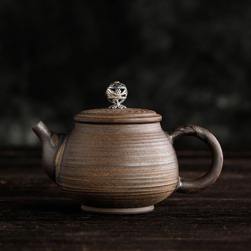 日式粗陶茶壶陶瓷功夫茶壶正把壶泡茶壶手工复古普洱急需壶单壶