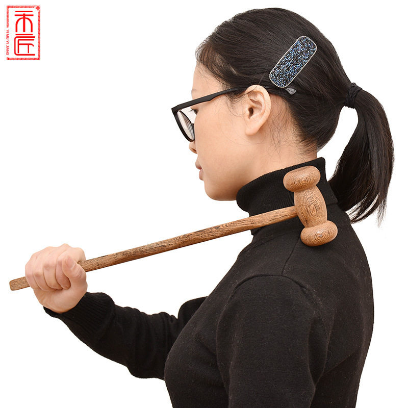 一木一匠腿部穴位拍打经络按器敲打锤多用途鸡翅木按锤敲背捶