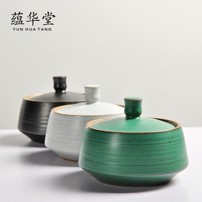 手工复古陶瓷罐日式粗陶茶具茶叶罐窑变醒茶罐散装茶罐