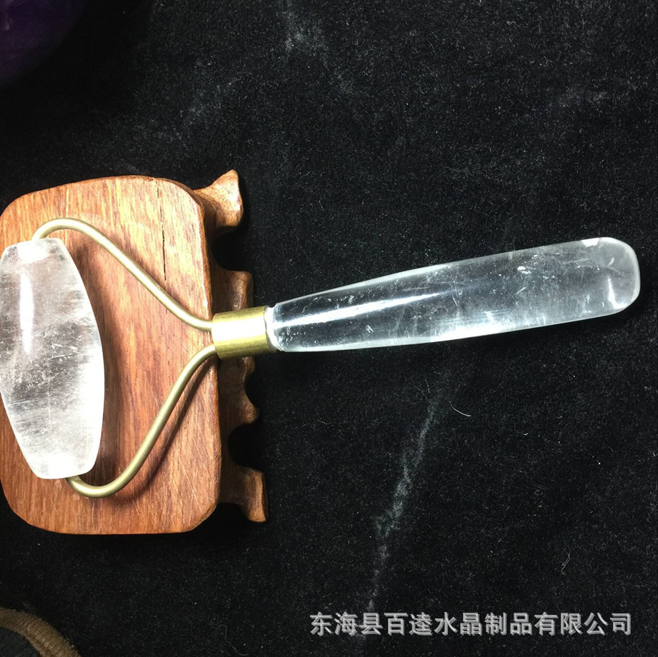 天然白水晶按棒粉水晶拨筋点穴棒水晶按器美容保健