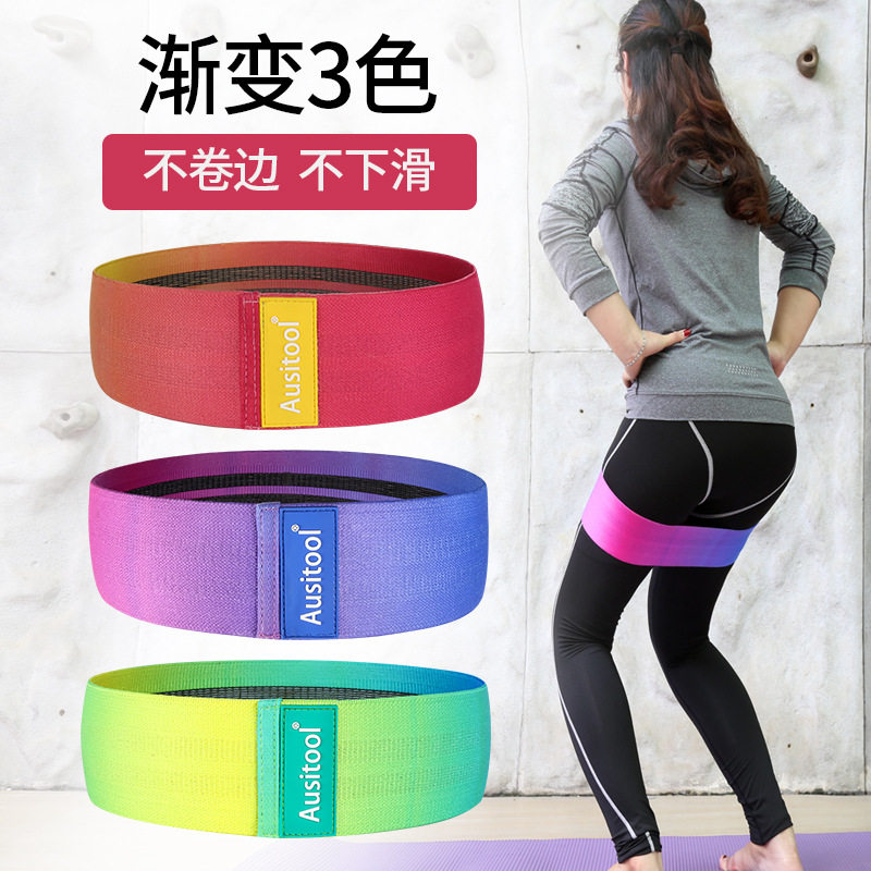 跨境深蹲瑜伽阻力带棉质美臀圈翘臀圈深蹲练臀环形弹力带拉力带