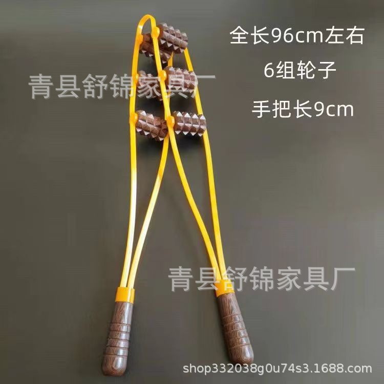 鸡翅木滚轮拉背条按器按开背木质拉背按器鸡翅木拉背轮
