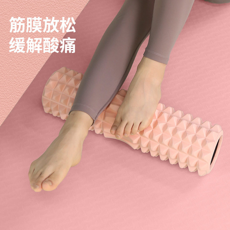 健身专业包邮深层按摩放松瑜伽滚轴狼牙棒空心黑管泡沫轴瑜伽