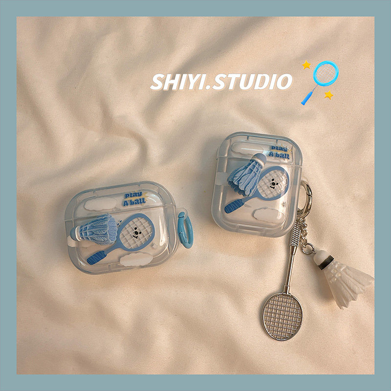 创意jellycat旋转羽毛球拍适用AirPods4保护套新款i