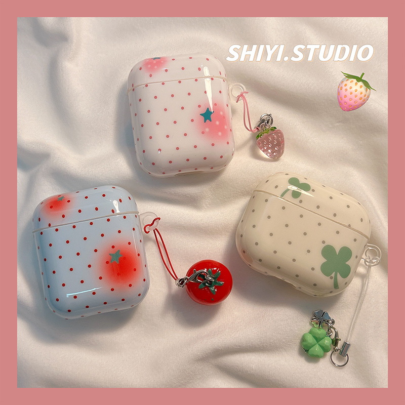 韩系ins小清新撞色波点适用AirPods4保护套新款iPod苹果耳机壳1/2代无线蓝牙盒3代airpodspro2代软防摔保护壳