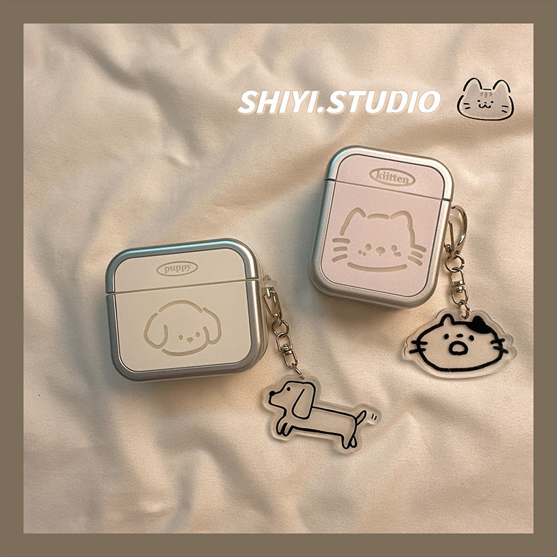 韩系ins可爱猫猫狗狗适用AirPods4保护套新款iPod苹果耳机壳情侣1/2代无线蓝牙3代airpodspro2代软防摔保护壳