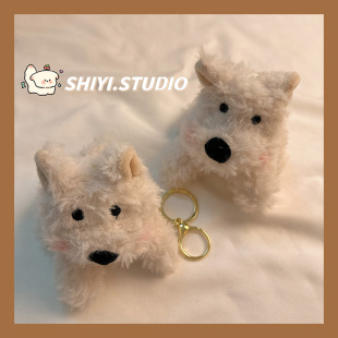 可爱西高地小狗适用AirPods4保护套秋冬新款iPod苹果耳机壳毛绒1/2代无线蓝牙3代airpodspro2代软防摔保护壳