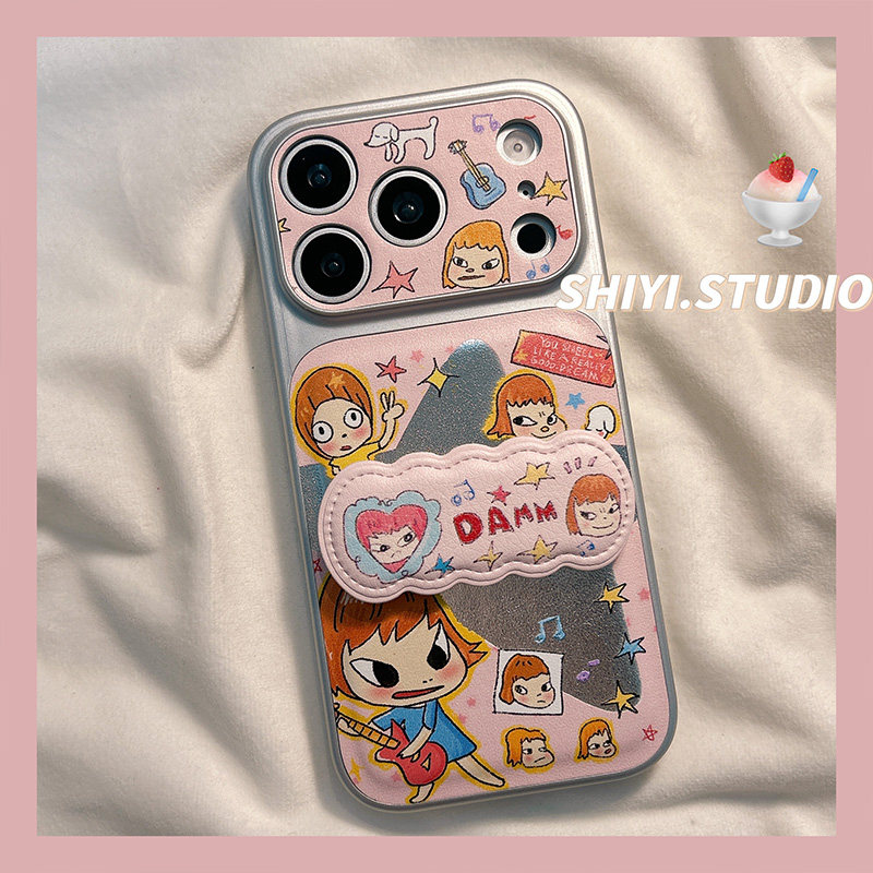 可爱星星奈良美智折叠支架适用苹果17promax手机壳16pro新款iphon17日韩15pro少女粉16硅胶14pro防摔13皮质软,3C数码配件,手机保护套/壳,淘宝优惠券,粉丝福利购,淘宝优惠卷