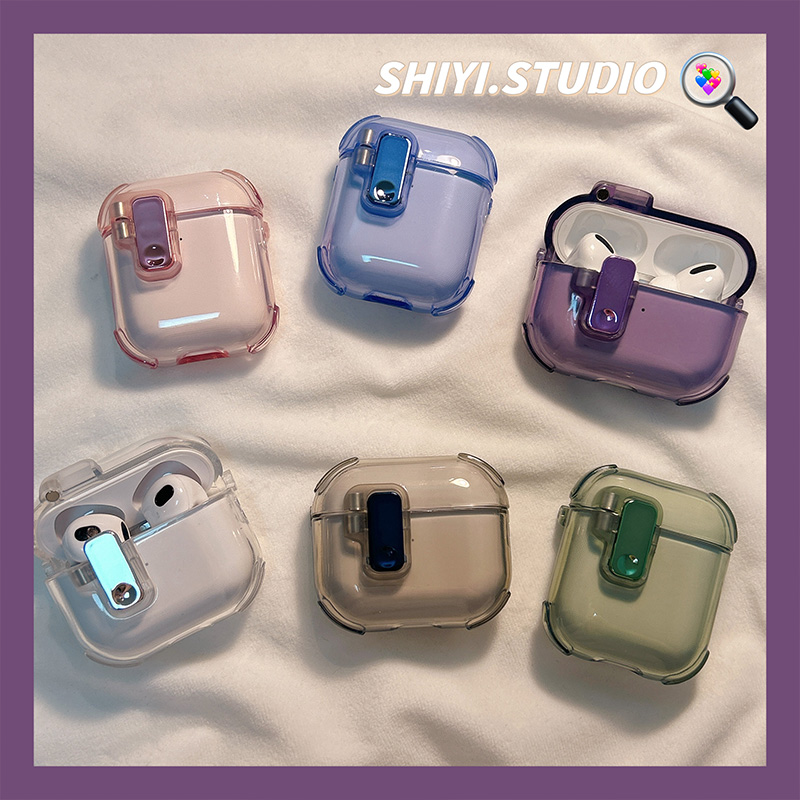 简约小众高级半透适用AirPods4保护套新款iPod苹果连体耳机壳1/2代无线蓝牙盒3代airpodspro2代软防摔保护壳
