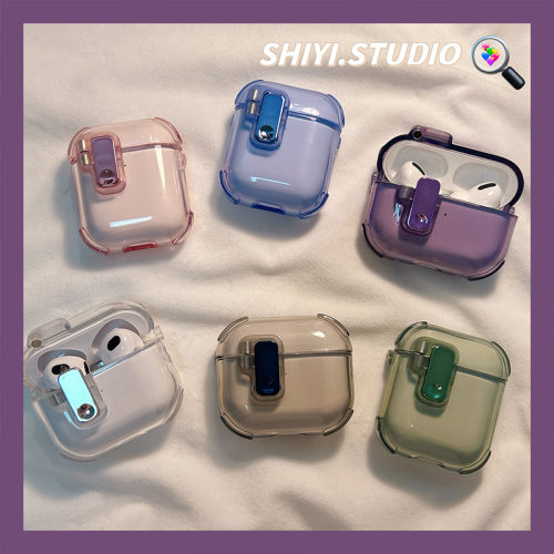 简约小众高级半透适用AirPods4保护套新款iPod苹果连体耳机壳1/2代无线蓝牙盒3代airpodspro2代软防摔保护壳