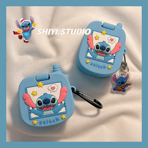 可爱史迪仔翻盖电话机适用AirPods4保护套新款iPod苹果耳机壳硅胶1/2代无线蓝牙3代airpodspro2代防摔保护壳