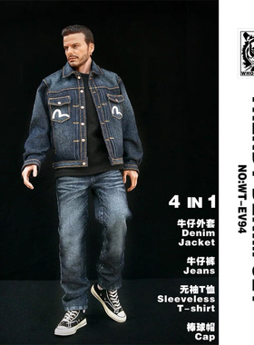 现货 WHOHO TOYS 1/6男兵人 WT-EV94潮流丹宁套装 12寸配件模型