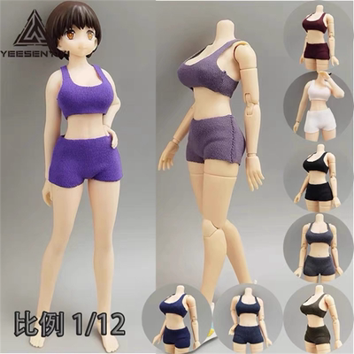 现货 1/12 女兵人 DG076 运动背心平角短裤 BJD娃娃 15CM模型娃衣