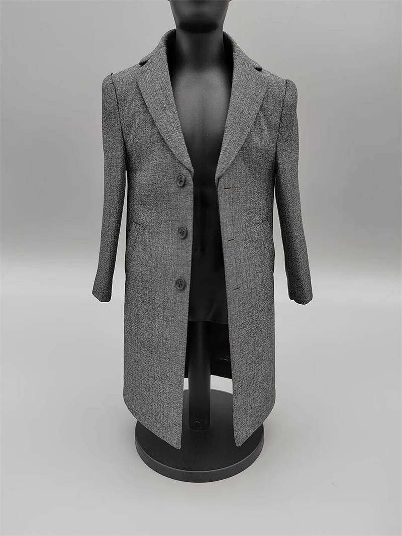 现货 1/6兵人男士灰色大衣风衣Toy center西装可配标准肌肉素体