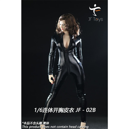 1/6女兵人 JF-02开胸连体衣 高领拉链皮衣 潮流人偶娃衣模型 现货