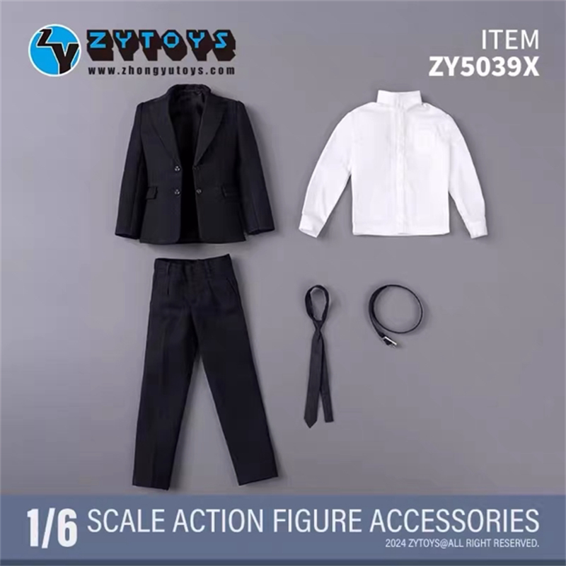 ZYTOYS 1/6男兵人服饰 男装 黑色西服 西装 黑衣人西装模型 现货
