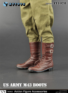 ZYTOYS ZY1028 1/6兵人模型 美军 M43 空心 战斗靴 男靴 现货