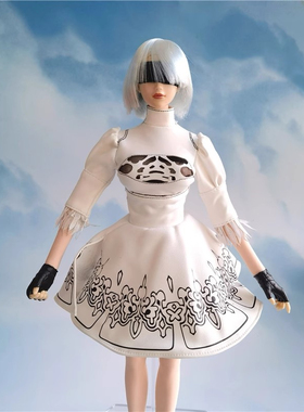 尼尔机械纪元2b 1/6女兵人 姐姐白色战斗裙裙摆内置铁丝可摆造型