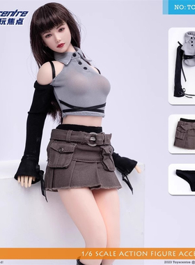 Toyscentre 1/6 女兵人 TCT-033 露肩T恤工装裙 潮流套装 现货