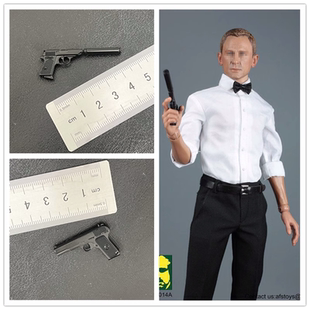 1/6兵人詹姆斯邦德007特工配件合金手枪模型配消音器手办模型现货