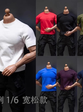 1/6 潮流 兵人 DG032 宽松T恤 短袖卫衣 AT027强壮素体可用 现货