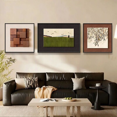 2026中古风客厅沙发背景墙挂画