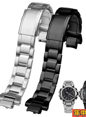 卡西欧G-SHOCK系列MTtG-B3000改装实心不锈钢手表带快拆钢带男