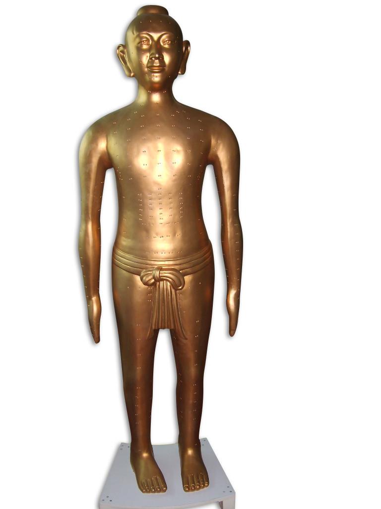 盼夕160仿古针灸模型铜s人瑜伽SPA中医式养生玄关摆件工艺品装饰