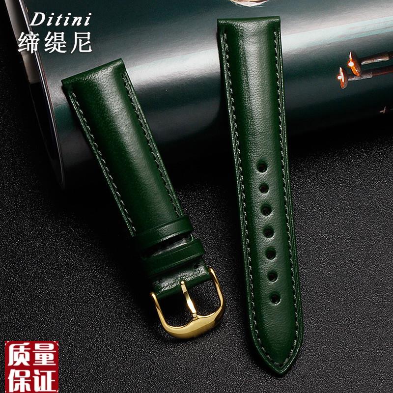 手工定做油蜡皮真皮表带适配劳力士绿水鬼迪通拿切利V尼50505手