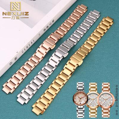 女凸型钢带表链适配卡西欧SHE-3034心弦LIA8402LA840610mm凸