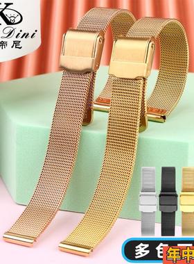 适用天王罗西尼Victoria.Hyzde表带ADEXE钢带DW不锈钢米兰网带