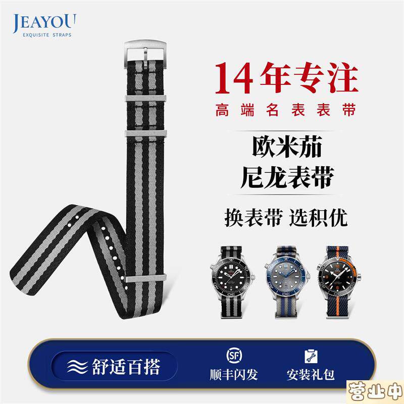 原装品质代用欧米茄nato表带北约尼龙帆布Omega蝶飞海马300表带超