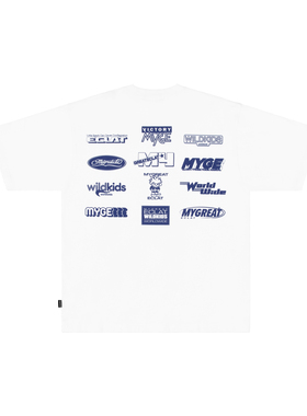 MYGE世界范围组合logo印花纯棉短袖T恤