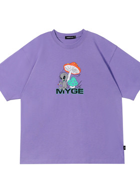 MYGE 22/SS 外星生命迷幻概念印花T恤重磅纯棉短袖T恤