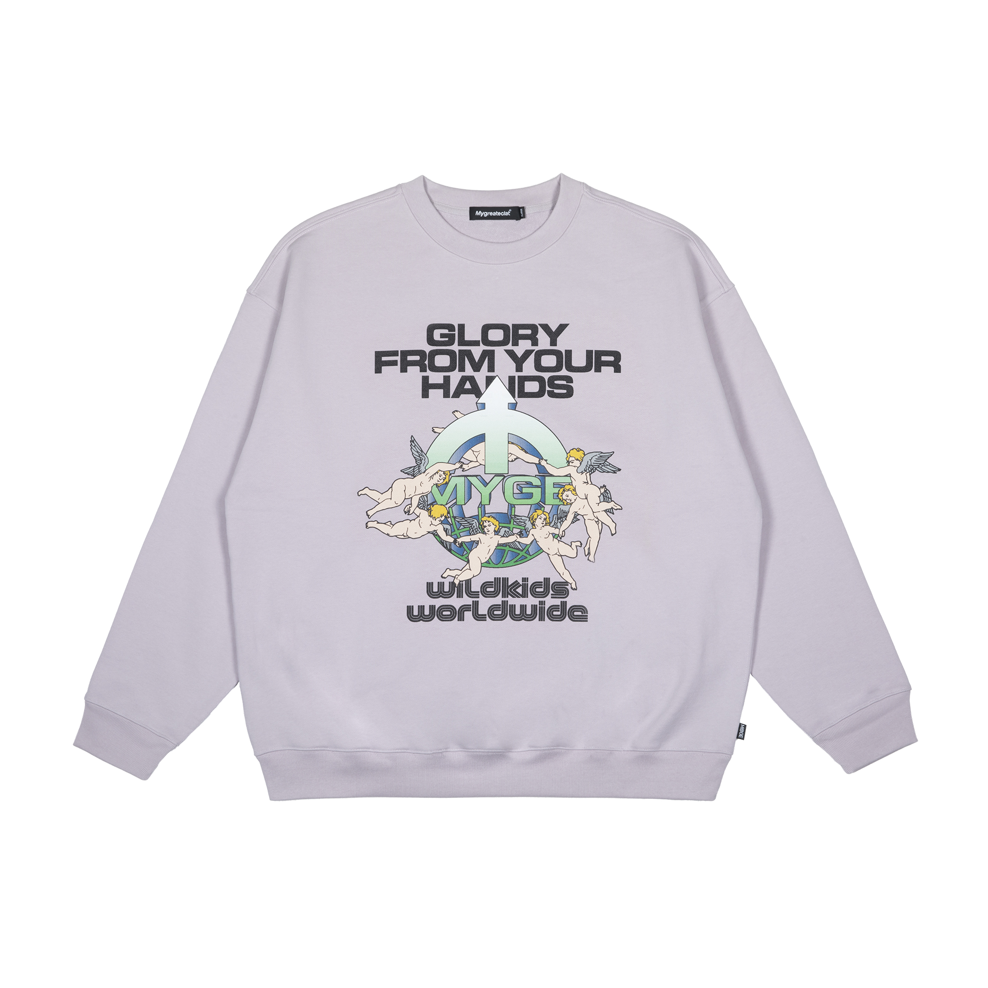 MYGE卡通天使图案宽松圆领卫衣